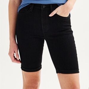 1822 Denim Black Jean Shorts Classic Fit